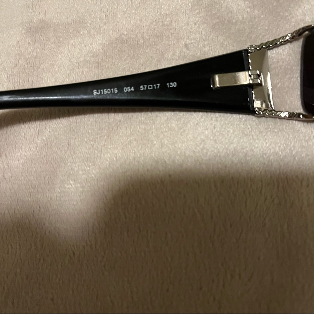 St.John gray black sunglasses with silver braided hardware - Picture 11 of 16